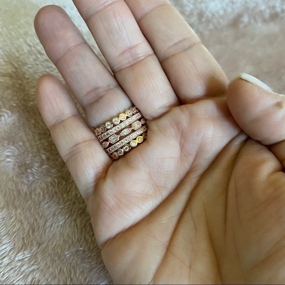 NEW Silver 925 Stackable Ring Set Of 5 - Picture 3 of 4